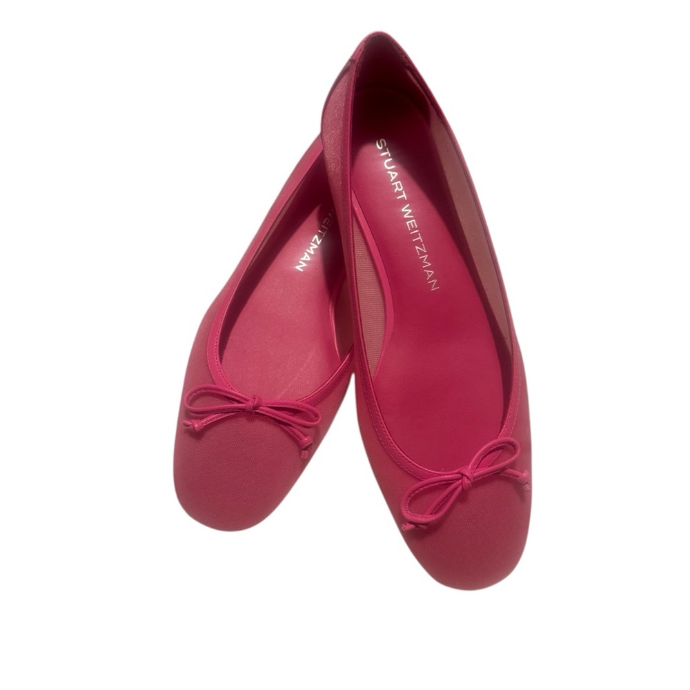 STUART WEITZMAN
Arabella Leather-Trimmed Mesh Ballet Flats